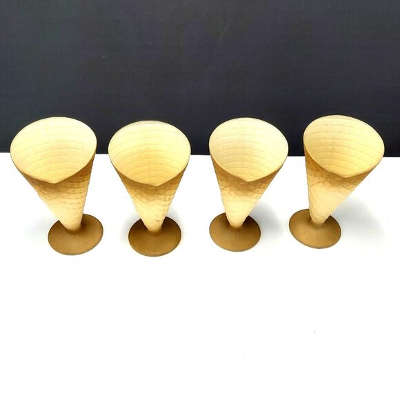 Bormioli Rocco Gelato  Dessert Biscotto Spray Waffle Cone Glasses-Made in Italy - Picture 2 of 6